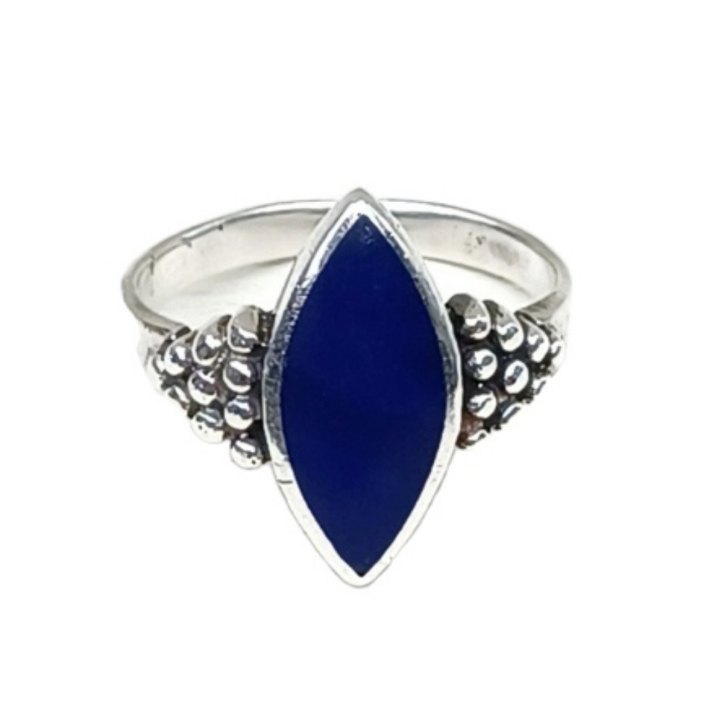 Sterling Silver Blue Stone Ring